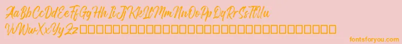 Gosthel Font – Orange Fonts on Pink Background