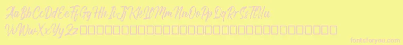 Gosthel Font – Pink Fonts on Yellow Background