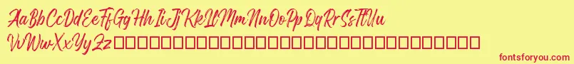 Gosthel Font – Red Fonts on Yellow Background