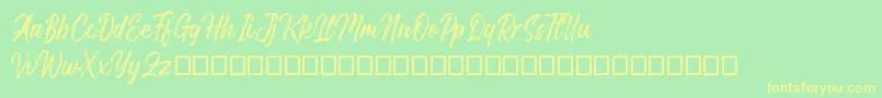 Gosthel Font – Yellow Fonts on Green Background