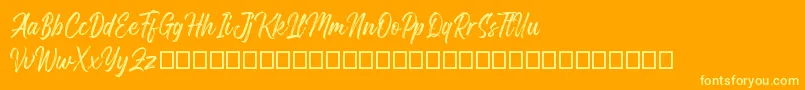 フォントGosthel – オレンジの背景に黄色の文字