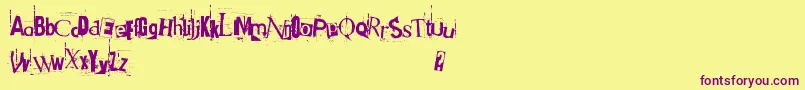 Got Heroin Font – Purple Fonts on Yellow Background