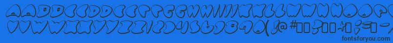 got no heart Font – Black Fonts on Blue Background