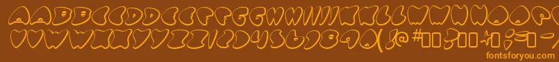 got no heart Font – Orange Fonts on Brown Background