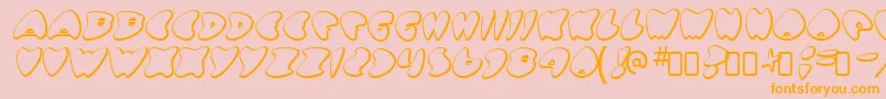 got no heart Font – Orange Fonts on Pink Background