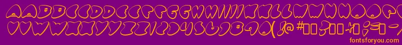 got no heart Font – Orange Fonts on Purple Background