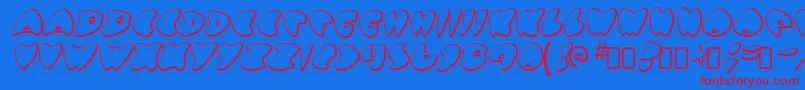 got no heart Font – Red Fonts on Blue Background