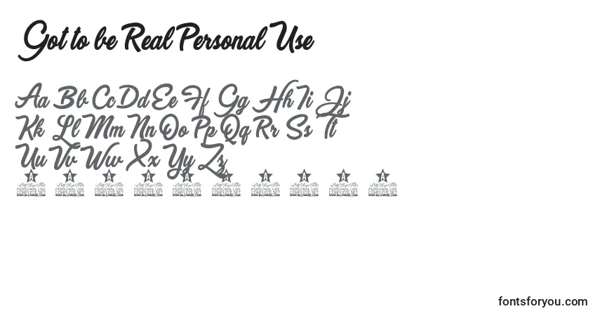 Got to be Real Personal Use-fontti – aakkoset, numerot, erikoismerkit
