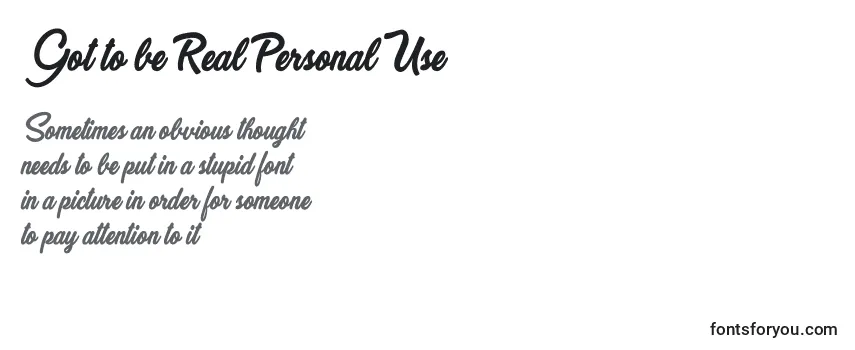 Schriftart Got to be Real Personal Use