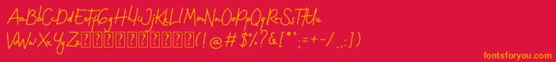 Gothenstone Free Personal Font – Orange Fonts on Red Background