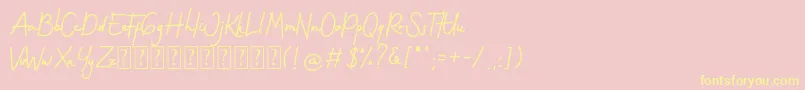 Gothenstone Free Personal Font – Yellow Fonts on Pink Background