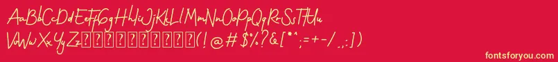 Gothenstone Free Personal Font – Yellow Fonts on Red Background