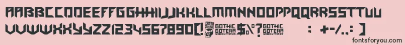 Gothic Gotera Font – Black Fonts on Pink Background