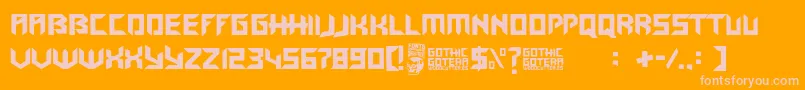 Gothic Gotera Font – Pink Fonts on Orange Background