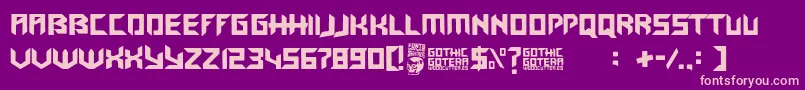 Gothic Gotera Font – Pink Fonts on Purple Background