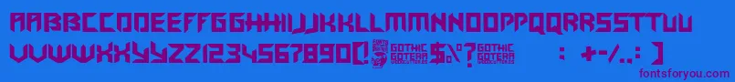 Gothic Gotera Font – Purple Fonts on Blue Background