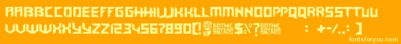 Gothic Gotera Font – Yellow Fonts on Orange Background