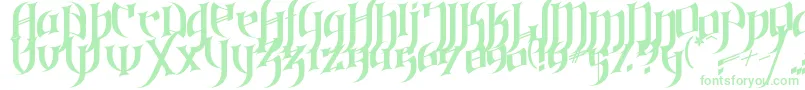 Gothic Love Letters-Schriftart – Grüne Schriften auf weißem Hintergrund