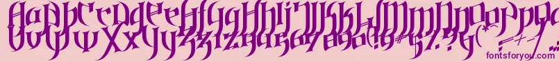 Gothic Love Letters Font – Purple Fonts on Pink Background