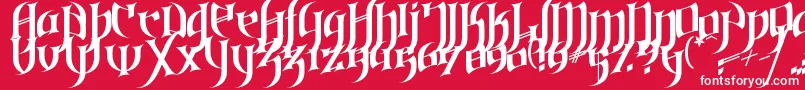 Gothic Love Letters-Schriftart – Weiße Schriften auf rotem Hintergrund