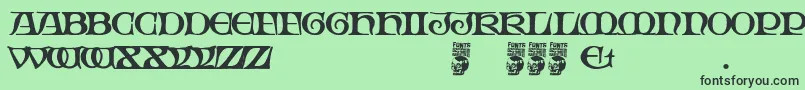 Gothic Manus Font – Black Fonts on Green Background