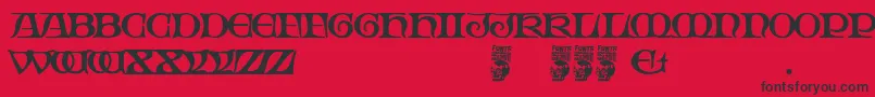 フォントGothic Manus – 赤い背景に黒い文字