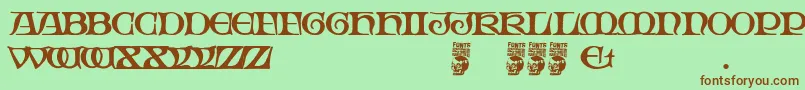 Gothic Manus Font – Brown Fonts on Green Background