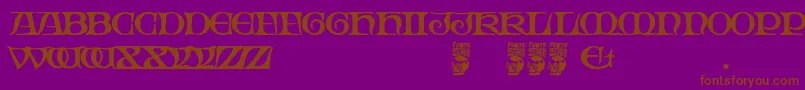 Więcej informacji o czcionce Gothic Manus Czcionka Gothic Manus – brązowe czcionki na fioletowym tle