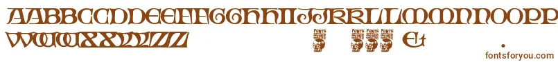フォントGothic Manus – 白い背景に茶色のフォント