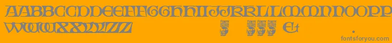 Gothic Manus Font – Gray Fonts on Orange Background