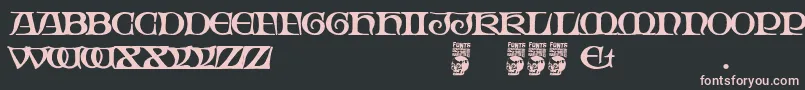 Gothic Manus Font – Pink Fonts on Black Background