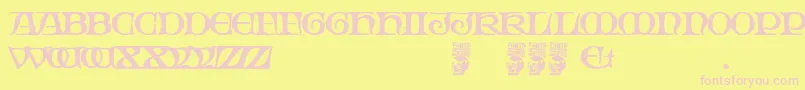 フォントGothic Manus – ピンクのフォント、黄色の背景