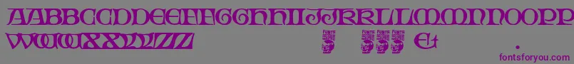Gothic Manus-Schriftart – Violette Schriften auf grauem Hintergrund