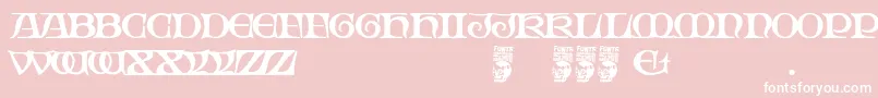 Gothic Manus Font – White Fonts on Pink Background