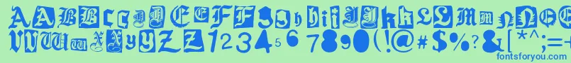Gothic Punk Font – Blue Fonts on Green Background
