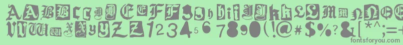 Gothic Punk Font – Gray Fonts on Green Background