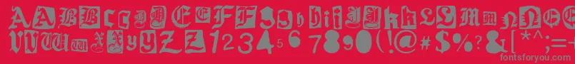Gothic Punk Font – Gray Fonts on Red Background