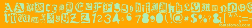 Шрифт Gothic Punk – зелёные шрифты на оранжевом фоне