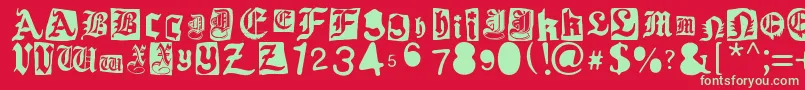 Gothic Punk Font – Green Fonts on Red Background