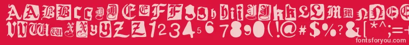 Gothic Punk Font – Pink Fonts on Red Background