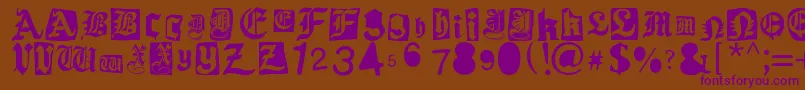 Weitere Informationen zur Gothic Punk-Schriftart Gothic Punk-Schriftart – Violette Schriften auf braunem Hintergrund