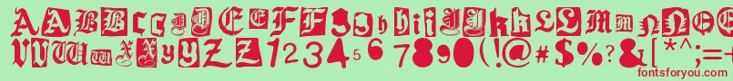 Gothic Punk Font – Red Fonts on Green Background