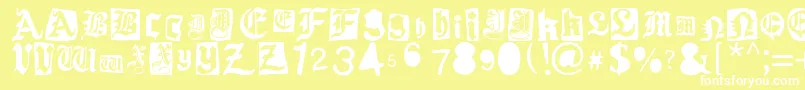 Gothic Punk Font – White Fonts on Yellow Background