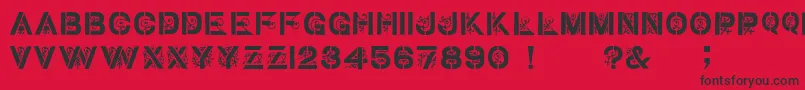 Gothic Stencil   Dker-Schriftart – Schwarze Schriften auf rotem Hintergrund