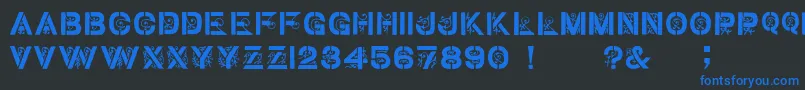 Gothic Stencil   Dker Font – Blue Fonts on Black Background