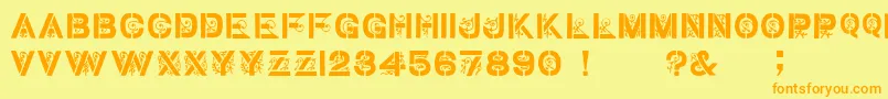 Gothic Stencil   Dker Font – Orange Fonts on Yellow Background