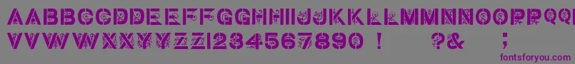 Gothic Stencil   Dker-Schriftart – Violette Schriften auf grauem Hintergrund