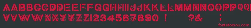 フォントGothic Stencil   Dker – 黒い背景に赤い文字
