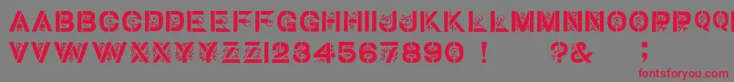 Czcionka Gothic Stencil   Dker – czerwone czcionki na szarym tle