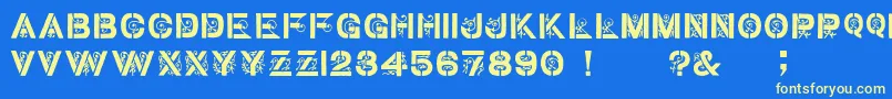 Gothic Stencil   Dker Font – Yellow Fonts on Blue Background